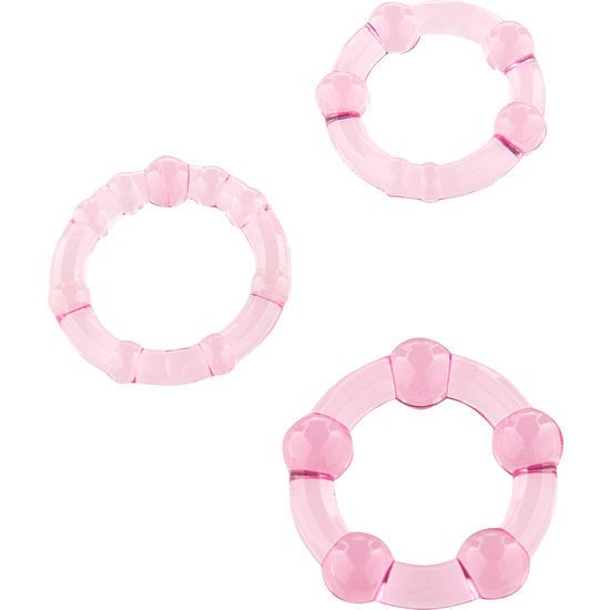 SEVEN CREATIONS - SET DI TRE ANELLI PER PENE ROSA SEVEN CREATIONS - SET OF THREE PINK PENIS RINGS