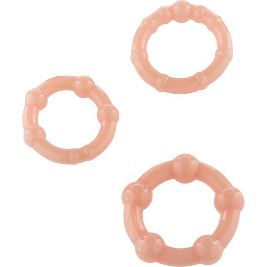 SEVEN CREATIONS - SET DI TRE ANELLI PER PENE IN PELLE SEVEN CREATIONS - SET OF THREE SKIN PENIS RINGS
