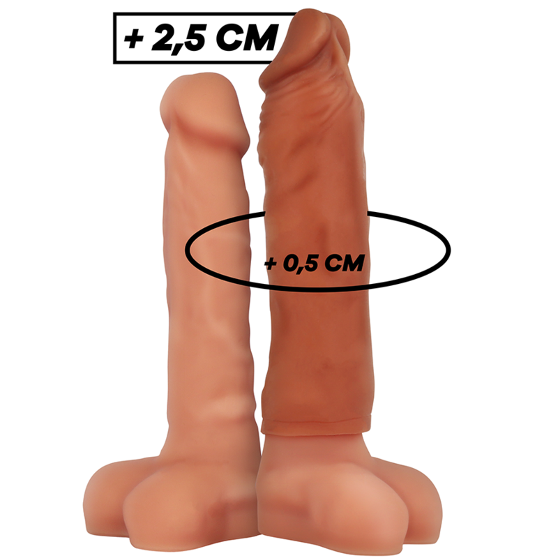 VIRILXL - ESTENSIONE DEL PENE IN SILICONE LIQUIDO V5 MARRONE VIRILXL - LIQUID SILICONE V5 BROWN PENIS EXTENSION