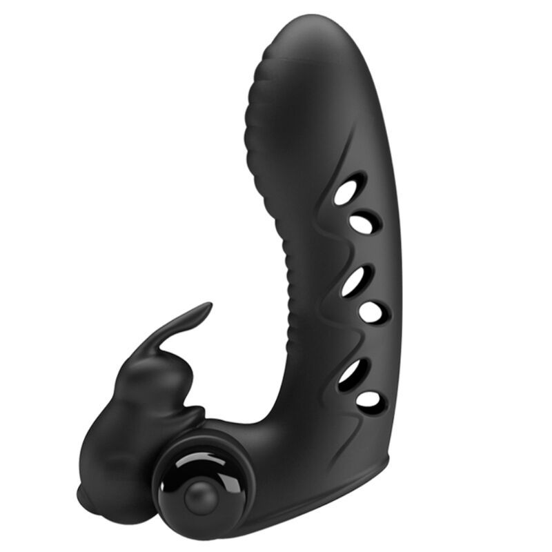 PRETTY LOVE - COPERTURA PER DITA VIBRATORE CONIGLIO NERO VANCE PRETTY LOVE - VANCE BLACK RABBIT VIBRATOR FINGER COVER