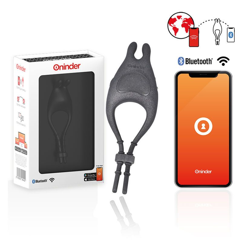 ONINDER - ANELLO VIBRATORE REGOLABILE RICARICABILE PAMPA CON STIMOLATORE CLITORIDE 10 VELOCIT· - APP GRATUITA ONINDER - PAMPA RECHARGEABLE ADJUSTABLE VIBRATOR RING WITH CLITORIS STIMULATOR 10 SPEED - FREE APP