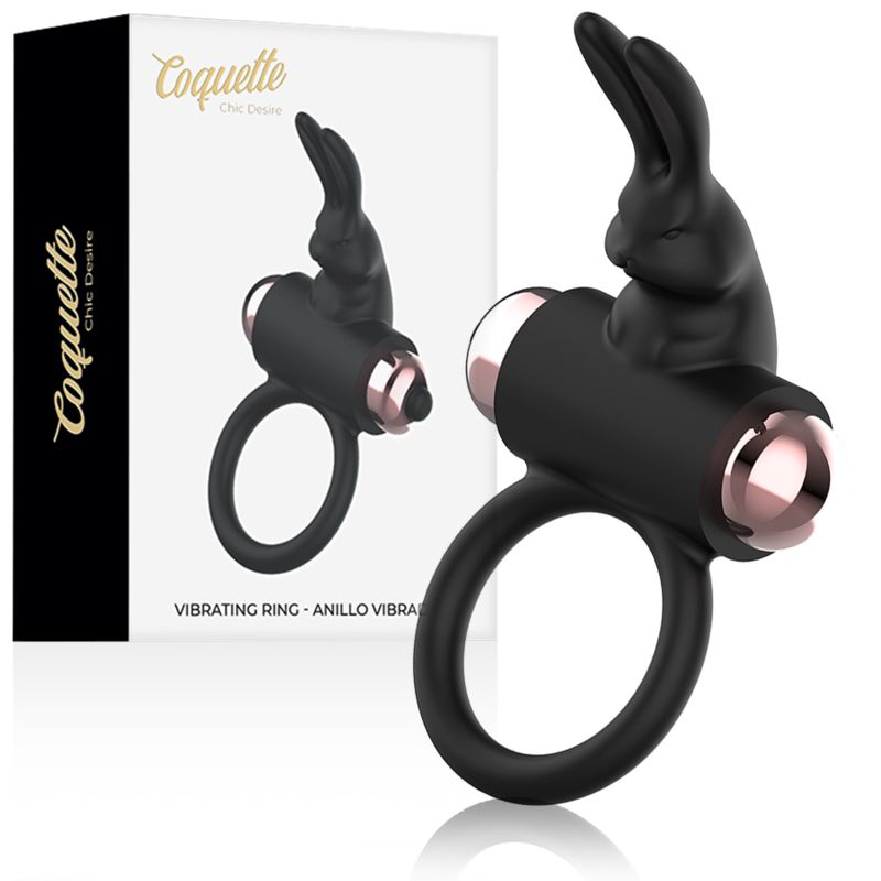 COQUETTE CHIC DESIRE - ANELLO DA CAZZO CON VIBRATORE NERO/ORO COQUETTE CHIC DESIRE - ANELLO DA CAZZO CON VIBRATORE NERO/ORO