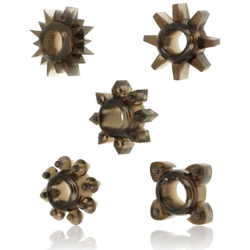 OHMAMA - SET DI 5 ANELLI PER TESTICOLI E PENE IN SILICONE OHMAMA - SET DI 5 ANELLI PER TESTICOLI E PENE IN SILICONE