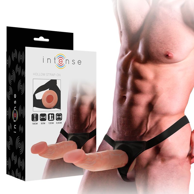 INTENSE - IMBRACATURA CAVA CON DILDO 18 X 3,5 CM INTENSE - HOLLOW HARNESS WITH DILDO 18 X 3.5 CM