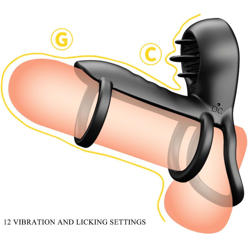 PRETTY LOVE - GUAINA PER PENE JAMMY 12 VIBRAZIONI CON LINGUA IN SILICONE RICARICABILE PRETTY LOVE - GUAINA PER PENE JAMMY 12 VIBRAZIONI CON LINGUA IN SILICONE RICARICABILE
