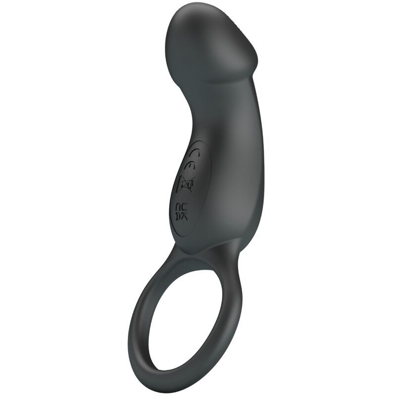 PRETTY LOVE - TRAE ANELLO VIBRANTE CON STIMOLATORE NERO PRETTY LOVE - TRAE VIBRATING BLACK RING WITH STIMULATOR