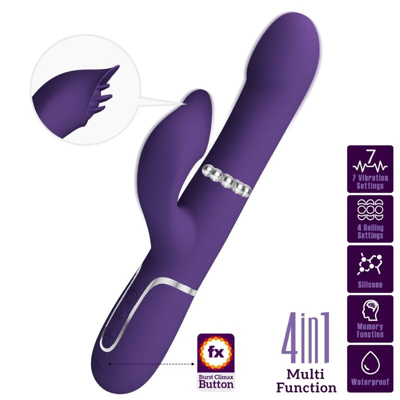 PRETTY LOVE - ZALIN PERLE VIBRATORE CONIGLIO 4 EN 1 VIOLA PRETTY LOVE - ZALIN PERLE VIBRATORE CONIGLIO 4 EN 1 VIOLA