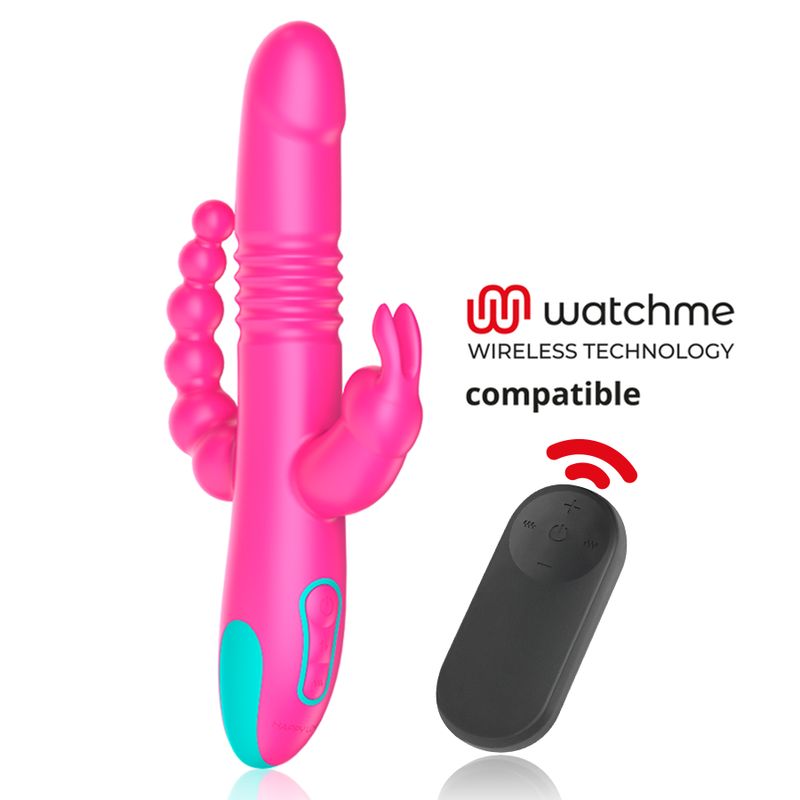 HAPPY LOKY - DONALD TRIPLA STIMOLAZIONE: ANALE, PUNTO G E CLITORIDE + TELECOMANDO WATCHME HAPPY LOKY - DONALD TRIPLE STIMULATION: ANAL, G-SPOT & CLITORIS + WATCHME REMOTE CONTROL