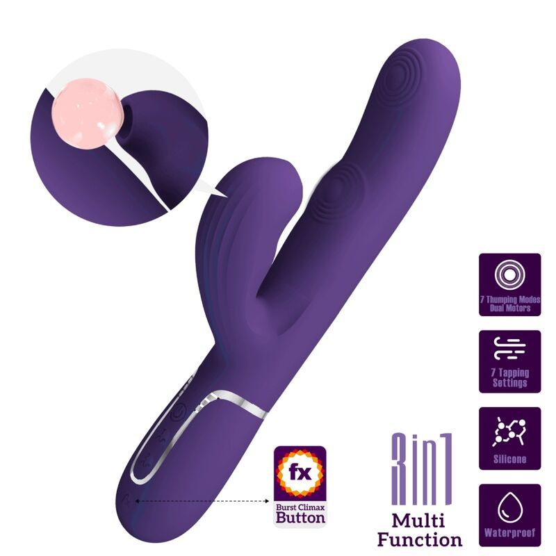 PRETTY LOVE - PERLITA VIBRATORE G-SPOT 3 IN 1 MULTIFUNZIONE VIOLA PRETTY LOVE - PERLITA VIBRATORE G-SPOT 3 IN 1 MULTIFUNZIONE VIOLA