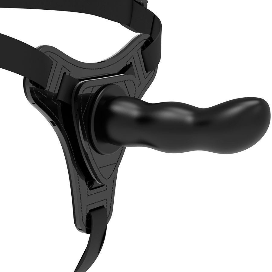 FETISH SUBMISSIVE HARNESS - SILICONE NERO PUNTO G 16 CM FETISH SUBMISSIVE HARNESS - BLACK SILICONE G-SPOT 16 CM