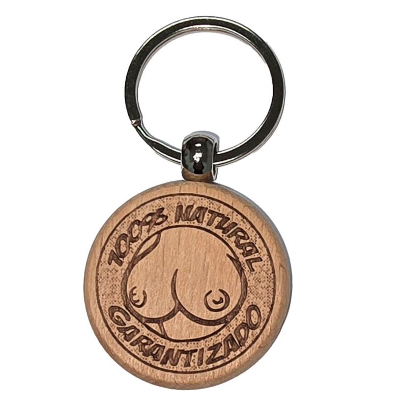DIABLO PICANTE - PORTACHIAVI IN LEGNO A FORMA DI SENO DIABLO PICANTE - WOODEN BREAST-SHAPED KEYCHAIN