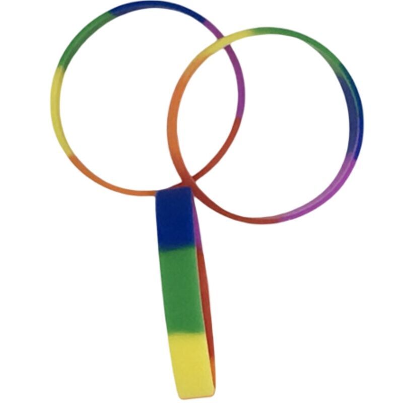 PRIDE - BRACCIALE IN SILICONE CON BANDIERA LGBT PRIDE - BRACCIALE IN SILICONE CON BANDIERA LGBT