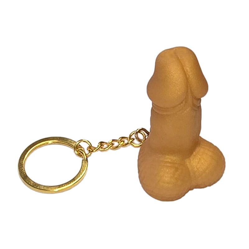 DIABLO PICANTE - PORTACHIAVI A FORMA DI PENE CON FISCHIO COLOR ORO DIABLO PICANTE - PENIS SHAPED WHISTLE KEYRING GOLD COLOR