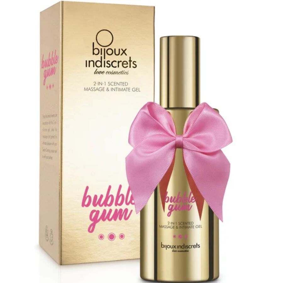 BIJOUX - BUBBLE GUM 2úINú1 GEL PROFUMATO PER MASSAGGIO E INTIMO 100 ML BIJOUX - BUBBLE GUM 2úINú1 SCENTED MASSAGE & INTIMATE GEL 100 ML