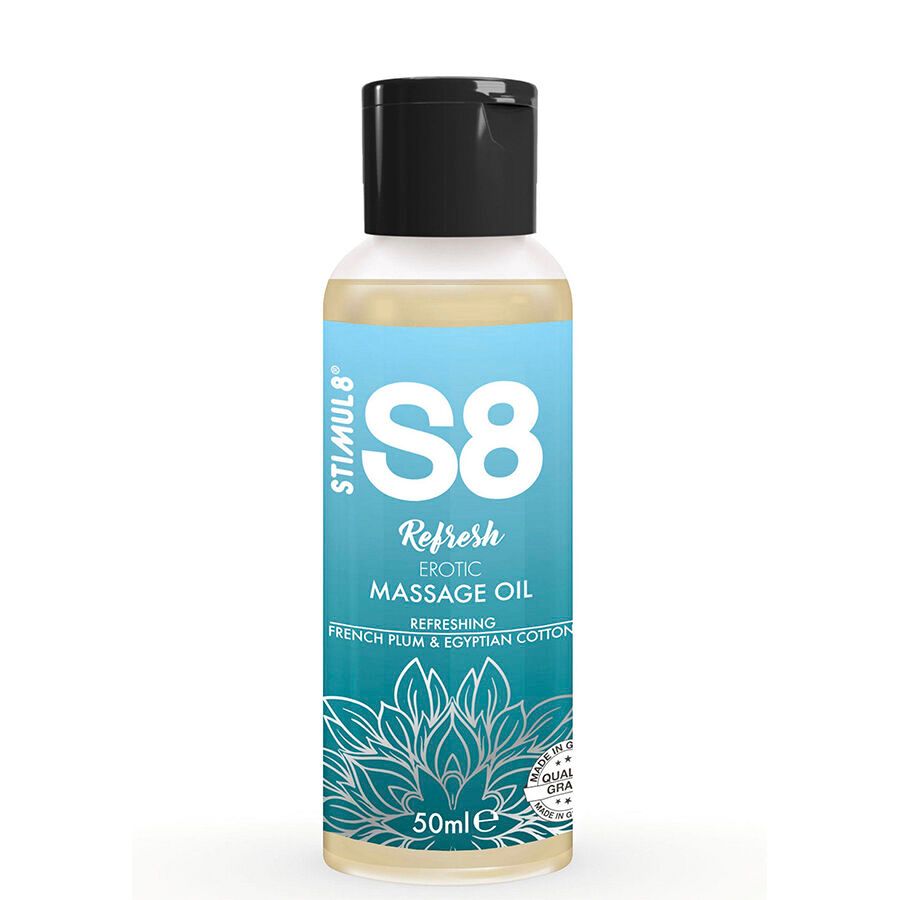 STIMUL8 - S8 REFRESH OLIO DA MASSAGGIO EROTICO IN COTONE 50 ML STIMUL8 - S8 REFRESH EROTIC COTTON MASSAGE OIL 50 ML