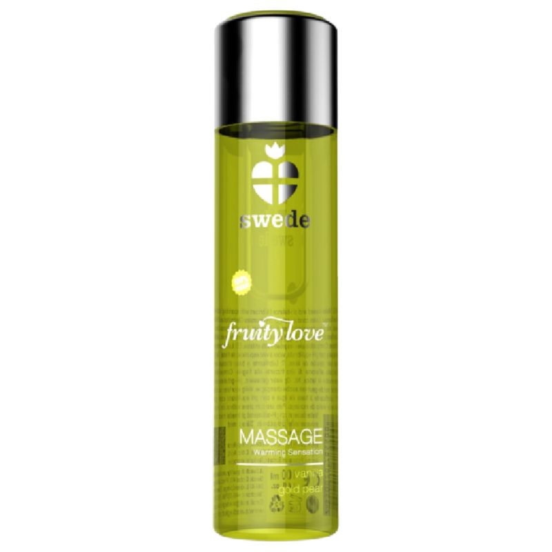 SWEDE - FRUITY LOVE OLIO DA MASSAGGIO EFFETTO RISCALDANTE VANIGLIA E PERA ORO 120 ML SWEDE - FRUITY LOVE WARMING EFFECT MASSAGE OIL VANILLA AND GOLD PEAR 120 ML