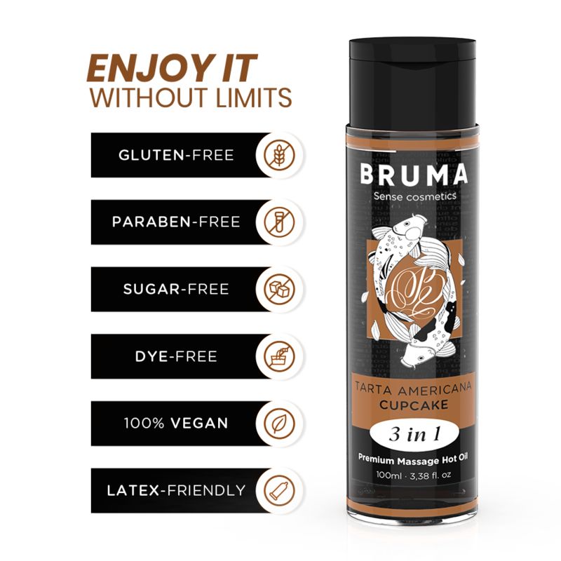 BRUMA - OLIO DA MASSAGGIO PREMIUM EFFETTO CALORE SAPORE CUPACKE 3 IN 1 - 100 ML BRUMA - OLIO DA MASSAGGIO PREMIUM EFFETTO CALORE SAPORE CUPACKE 3 IN 1 - 100 ML