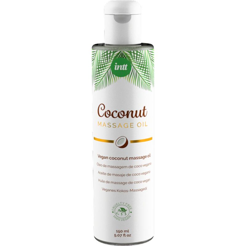INTT - OLIO DA MASSAGGIO VEGANO DOLCE CON RILASSANTE AL GUSTO DI COCCO INTT - SWEET VEGAN MASSAGE OIL WITH RELAXING COCONUT FLAVORED