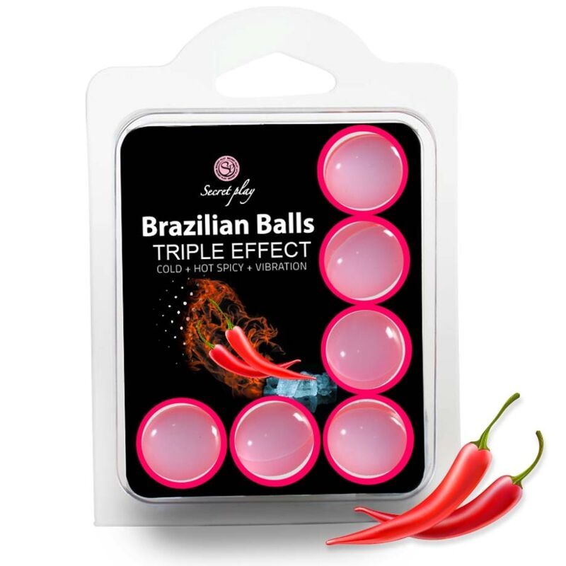 SECRETPLAY - SET 6 PALLINE BRASILIANE TRIPLO EFFETTO SECRETPLAY - SET 6 BRAZILIAN BALLS TRIPLE EFFECT