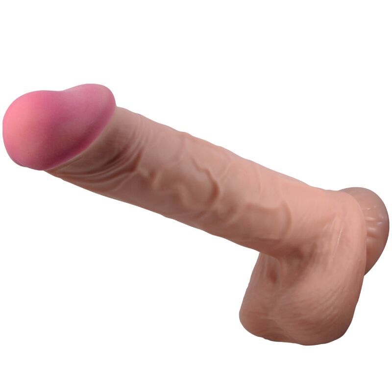 PRETTY LOVE - DILDO REALISTICO SLIDING SKIN SERIES CON VENTOSA SCORREVOLE DELLA PELLE MARRONE 26 CM PRETTY LOVE - SLIDING SKIN SERIES REALISTIC DILDO WITH SLIDING SKIN SUCTION CUP BROWN 26 CM
