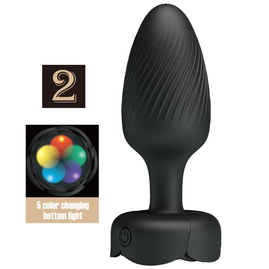 PRETTY LOVE - VARIAN PLUG ANALE CON LUCE LED NERO 10,8 CM PRETTY LOVE - VARIAN ANAL PLUG WITH LED LIGHT BLACK 10.8 CM