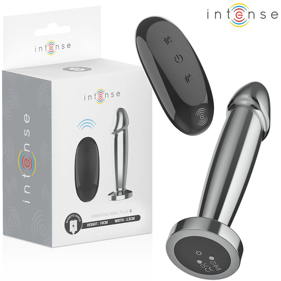 INTENSE - ANAL PLUG 10 VIBRAZIONI DILDO METALLO CON TELECOMANDO S