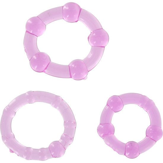 SEVEN CREATIONS - SET DI TRE ANELLI PER PENE LILLA SEVEN CREATIONS - SET OF THREE LILAC PENIS RINGS