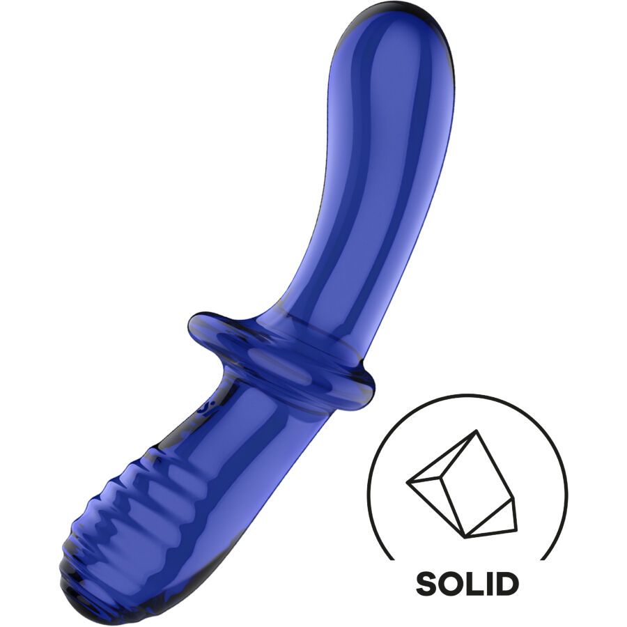 SATISFYER - DILDO DOPPIO CRISTALLO BLU SATISFYER - DOUBLE CRYSTAL DILDO BLUE