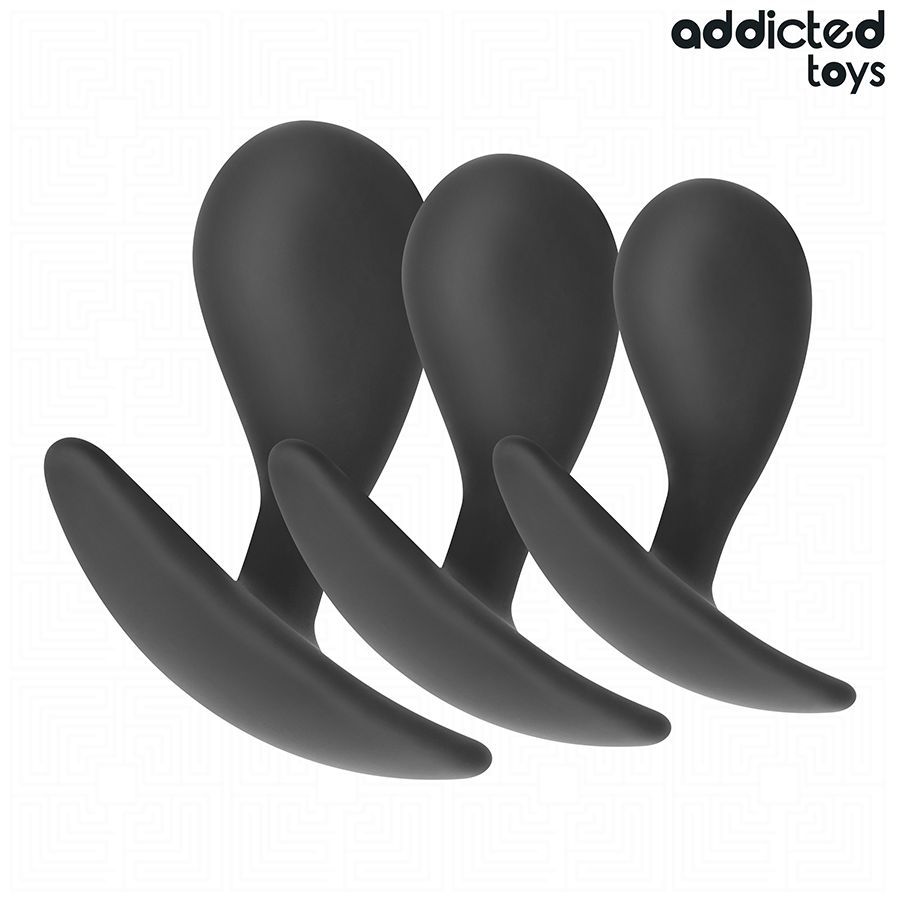 ADDICTED TOYS - SET DI 3 TAPPI ANALI MODELLO 3 ADDICTED TOYS - SET OF 3 ANAL PLUG SILICONE MODEL 3