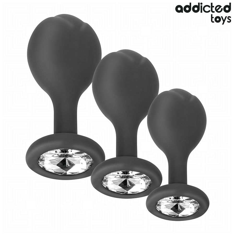 ADDICTED TOYS - SET DI 3 TAPPI ANALI CON GIOIELLO ADDICTED TOYS - SET DI 3 TAPPI ANALI CON GIOIELLO