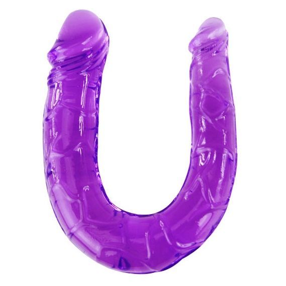 BAILE - DOPPIO DILDO IN JELLY FLESSIBILE LILLA BAILE - DOUBLE DILDO IN LILAC FLEXIBLE JELLY