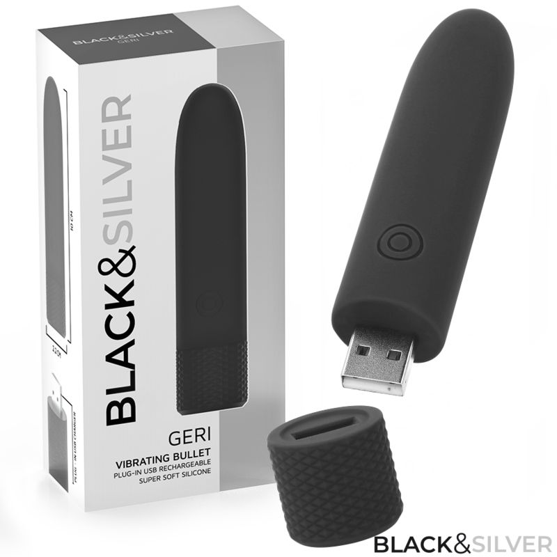 BLACK & SILVER - GERI USB RICARICABILE VIBRANTE BULLET 8 VIBRAZIONI NERO 10 X 2,2 CM BLACK & SILVER - GERI USB RICARICABILE VIBRANTE BULLET 8 VIBRAZIONI NERO 10 X 2,2 CM