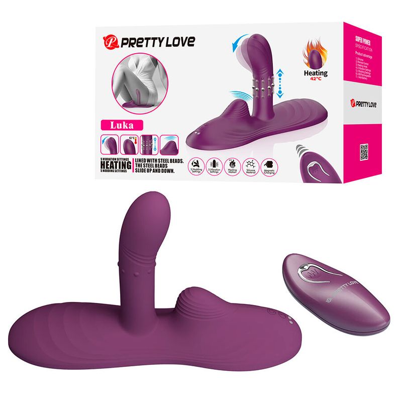 PRETTY LOVE - LUKA SIT-DOWN VIBRATOR WITH HEAT EFFECT AND REMOTE CONTROL
