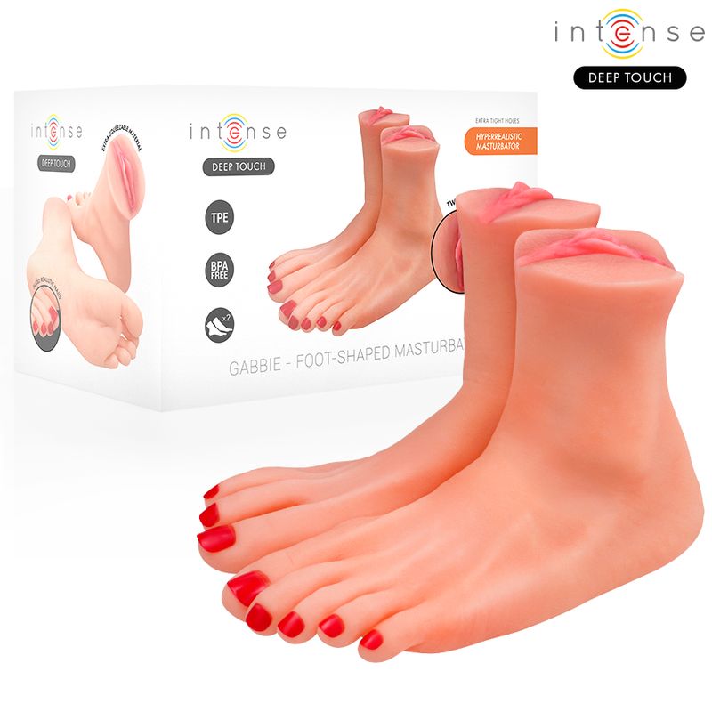 INTENSE DEEP TOUCH - MASTURBATORE A FORMA DI PIEDE IN DUE PEZZI GABBIE INTENSE DEEP TOUCH - GABBIE TWO-PIECE FOOT-SHAPED MASTUBADOR