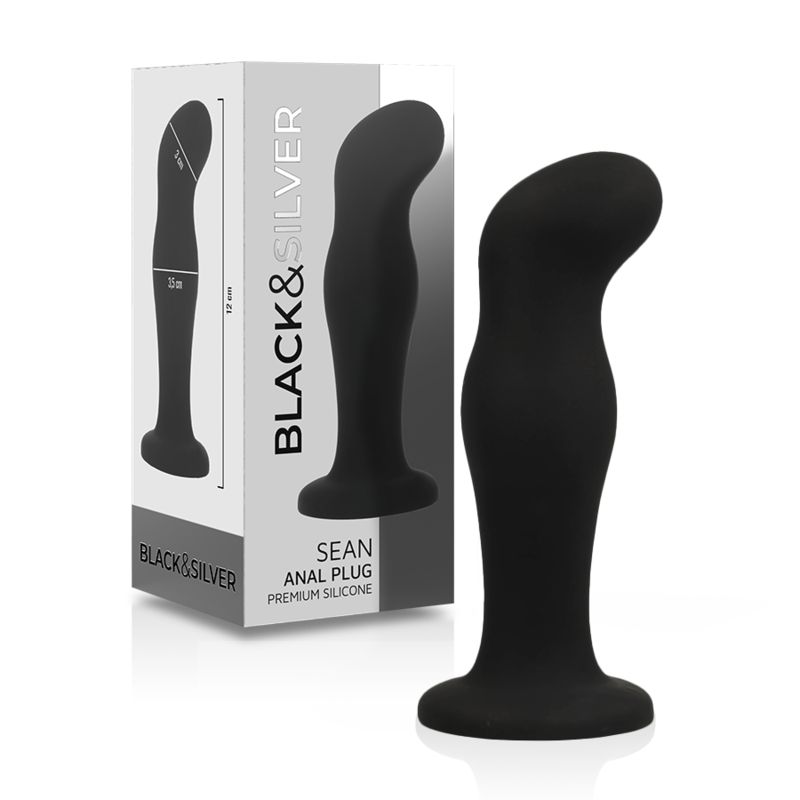 BLACK&SILVER - SEAN PLUG ANALE PREMIUM IN SILICONE NERO BLACK&SILVER - SEAN PLUG ANAL PREMIUM SILICONE BLACK