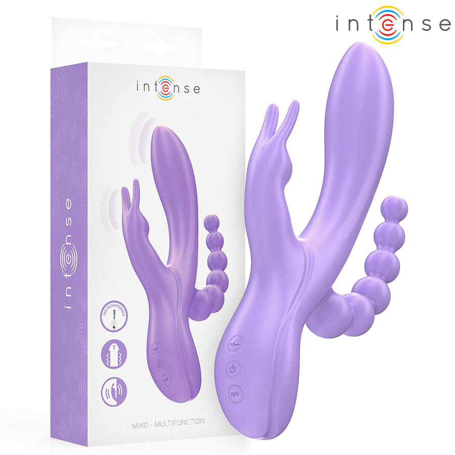 INTENSE - MIKO TRIPLO VIBRATORE CONIGLIO & STIMOLATORE & ANALE 7 VIBRAZIONI VIOLA INTENSE - MIKO TRIPLO VIBRATORE CONIGLIO & STIMOLATORE & ANALE 7 VIBRAZIONI VIOLA