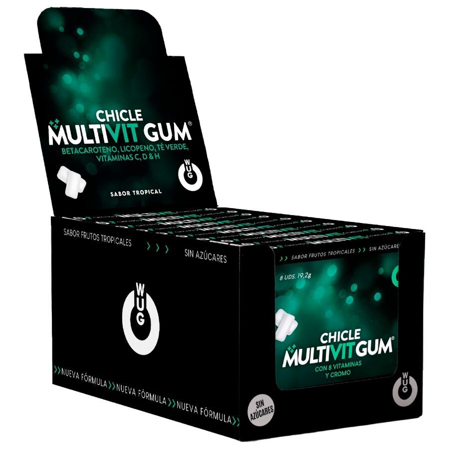 WUG GUM - MULTIVIT VITAMINA C, H, D, BETA-CAROTENE, LICOPENE E T� VERDE | ESPOSITORE 12 X 8 UNIT� WUG GUM - MULTIVIT VITAMINA C, H, D, BETA-CAROTENE, LICOPENE E T� VERDE | ESPOSITORE 12 X 8 UNIT�