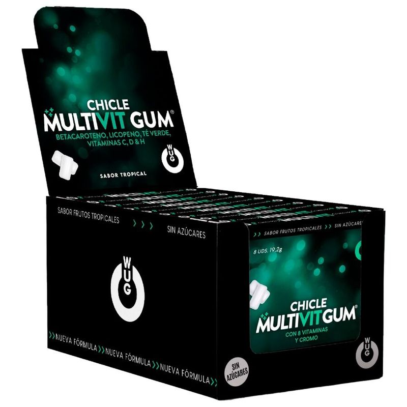 WUG GUM - MULTIVIT VITAMINA C, H, D, BETA-CAROTENE, LICOPENE E T� VERDE | ESPOSITORE 12 X 8 UNIT� WUG GUM - MULTIVIT VITAMINA C, H, D, BETA-CAROTENE, LICOPENE E T� VERDE | ESPOSITORE 12 X 8 UNIT�