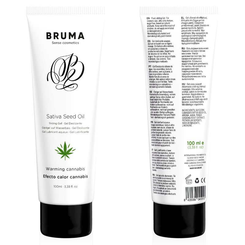 BRUMA - GEL SCORREVOLE ALL''OLIO DI SEMI DI SATIVA SCALDANTE GUSTO CANNABIS 100 ML BRUMA - GEL SCORREVOLE ALL''OLIO DI SEMI DI SATIVA SCALDANTE GUSTO CANNABIS 100 ML