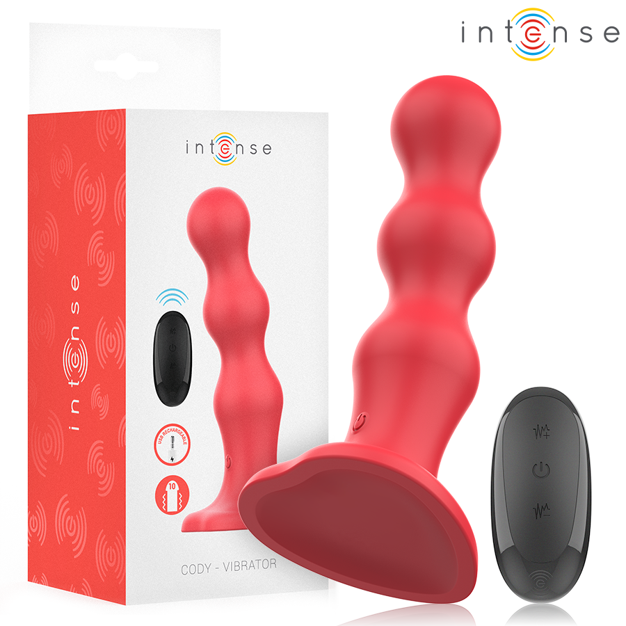 INTENSE - CODY VIBRATORE CON VENTOSA TELECOMANDO ROSSO INTENSE - CODY VIBRATORE CON VENTOSA TELECOMANDO ROSSO