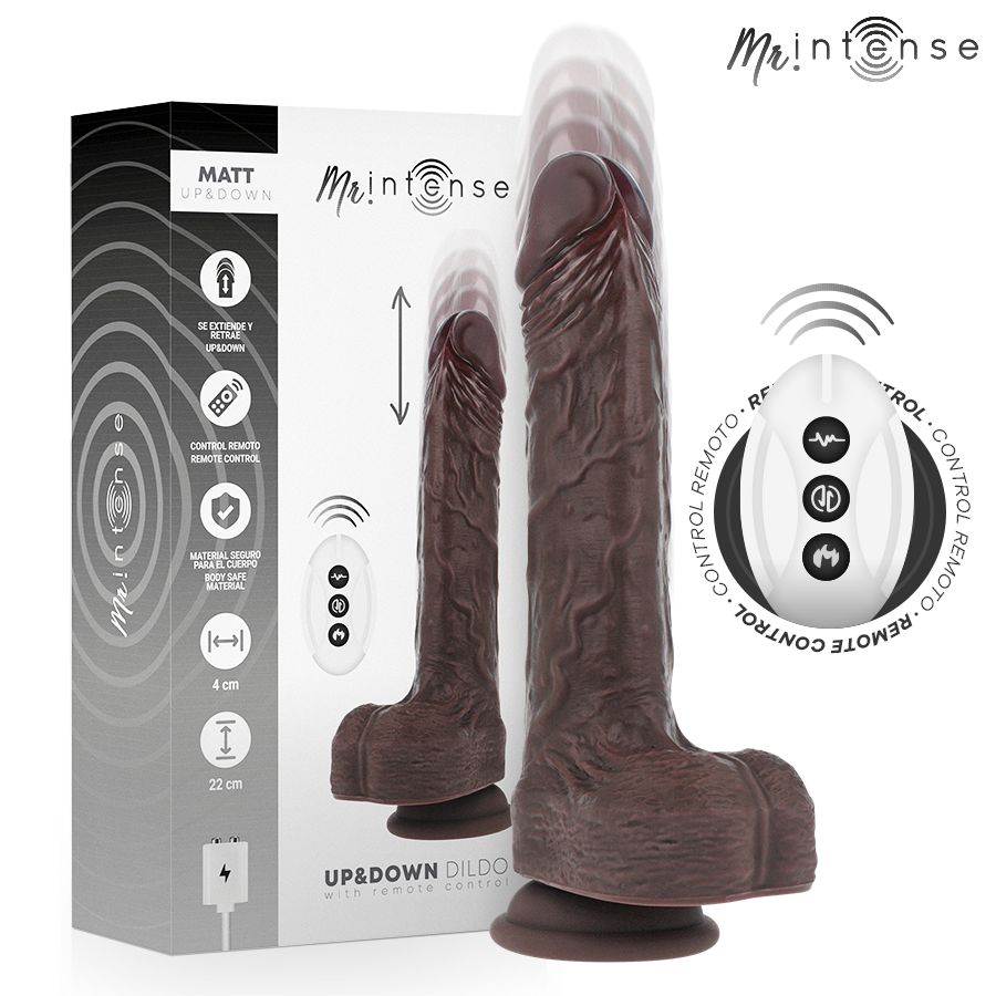 MR INTENSE - MATT REALISTIC MULTIFUNCTION WITH VIBRATION UP AND DOWN REMOTE CONTROL 22 CM -O- 4 CM