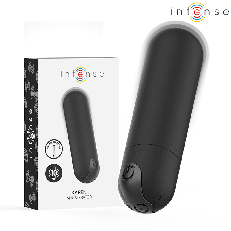 INTENSE - KAREN MINI PROIETTILE VIBRANTE RICARICABILE NERO