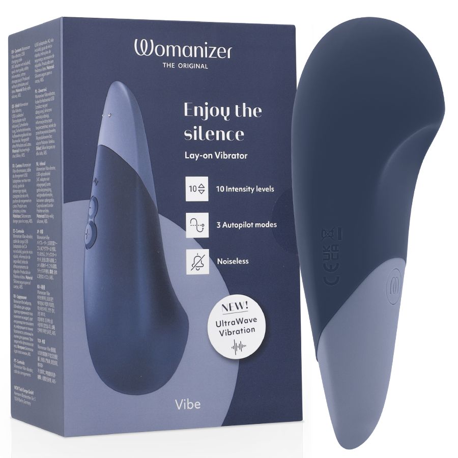 WOMANIZER - VIBE LAY-ON SILENT VIBRATOR DARK BLUE