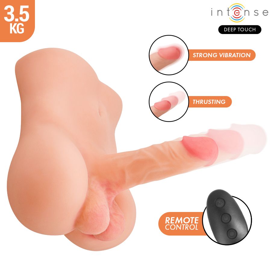 INTENSE DEEP TOUCH - DAMIEN TORSO WITH REALISTIC DILDO WITH PUSHING AND VIBRATION REMOTE CONTROL 3.…