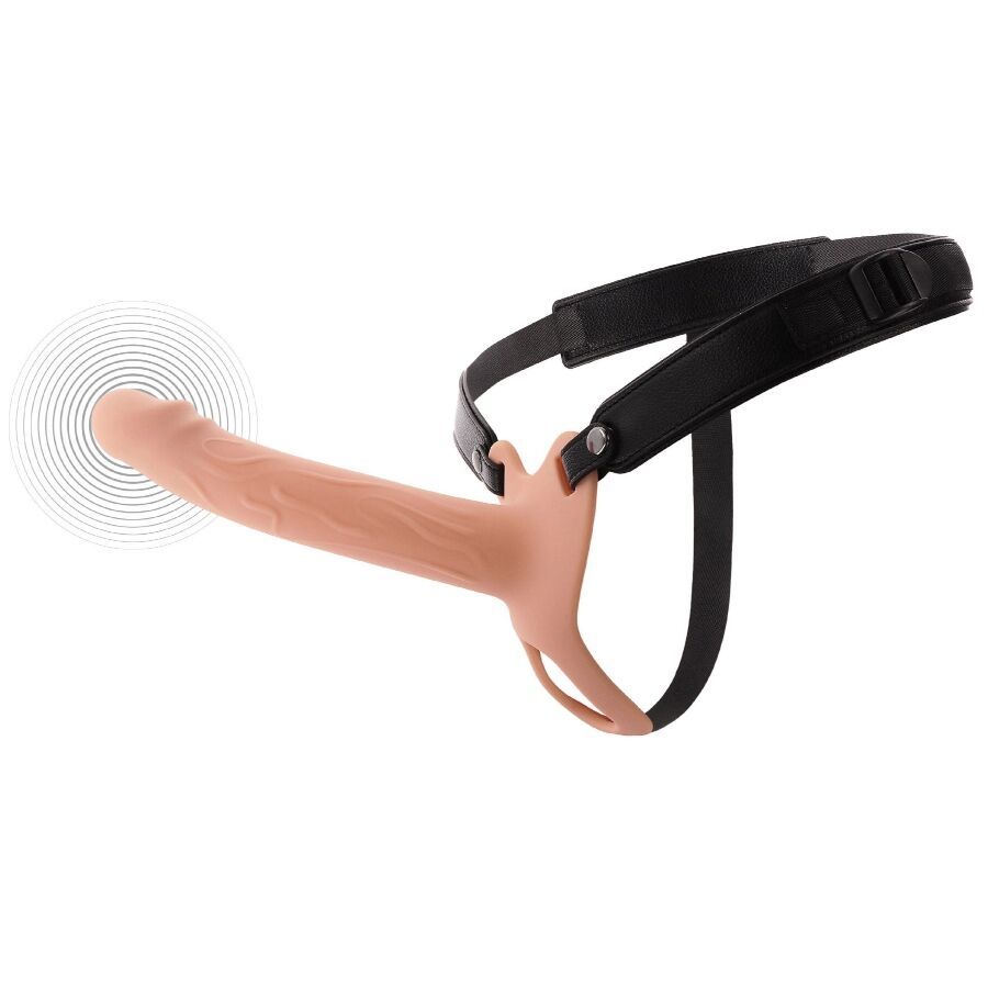 HIDDEN DESIRE - INFERNO VIBRANTE GUAINA PER PENE STRAP-ON 20 CM HIDDEN DESIRE - INFERNO VIBRATING PENIS SLEEVE STRAP-ON 20 CM