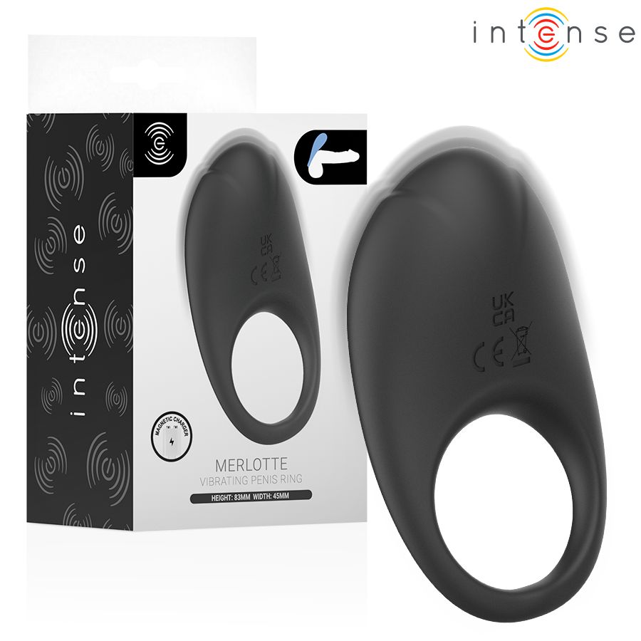 INTENSE - MERLOTTE ANILLO VIBRADOR CON ESTIMULACI�N DE CL�TORIS NEGRO INTENSE - MERLOTTE ANILLO VIBRADOR CON ESTIMULACI�N DE CL�TORIS NEGRO