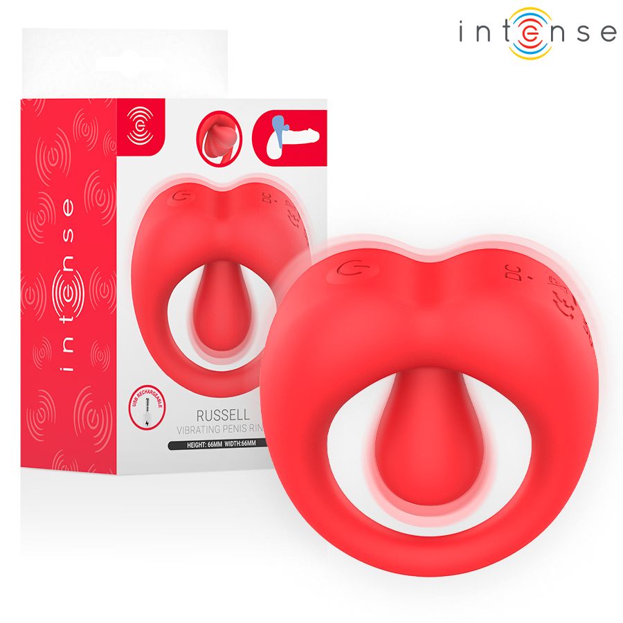 INTENSE - RUSSELL ANILLO VIBRADOR CON ESTIMULACI�N DE CL�TORIS ROJO