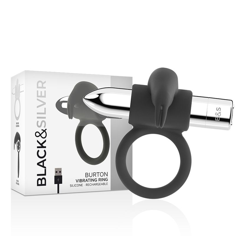 BLACK&SILVER - ANELLO RICARICABILE BURTON 10 MODALIT� DI VIBRAZIONE BLACK&SILVER - ANELLO RICARICABILE BURTON 10 MODALIT� DI VIBRAZIONE