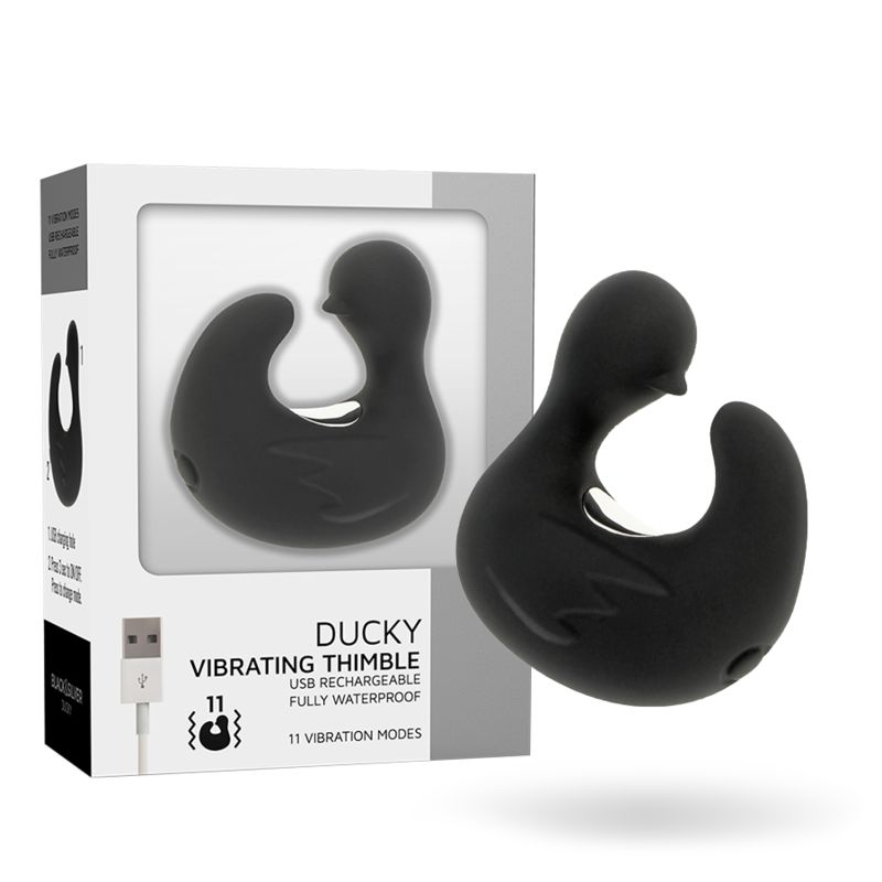 BLACK&SILVER - DUCKYMANIA DITALE RICARICABILE STIMOLANTE D'ANATRA IN SILICONE BLACK&SILVER - DUCKYMANIA DITALE RICARICABILE STIMOLANTE D'ANATRA IN SILICONE