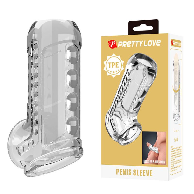 PRETTY LOVE - TRANSPARENT TEXTURED PENIS SHEATH
